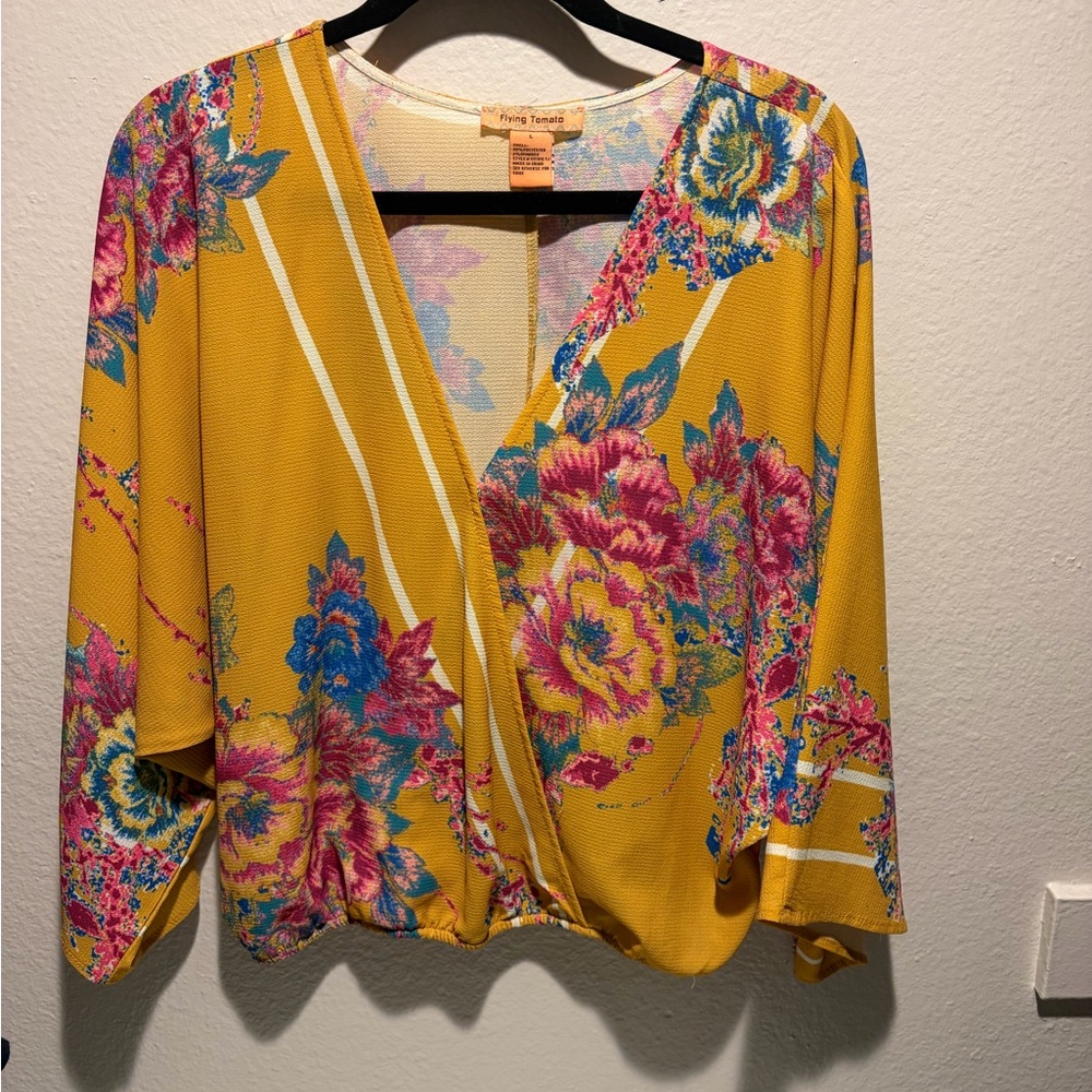 Flying Tomato Yellow Floral Blouse